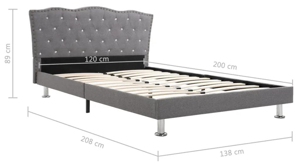 Cadru de pat, gri deschis, 120 x 200 cm, material textil Gri deschis, 120 x 200 cm, nu