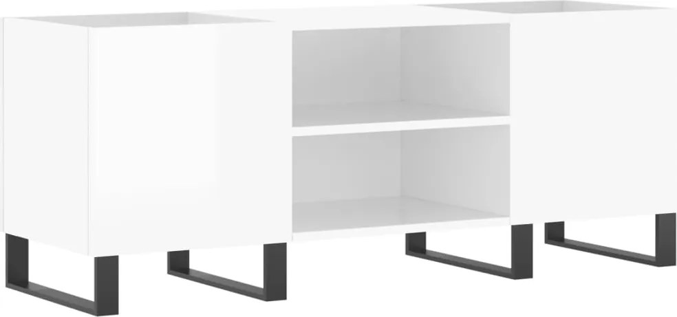 vidaXL Dulapuri pentru discuri alb lucios 121x38x48 cm, lemn prelucrat