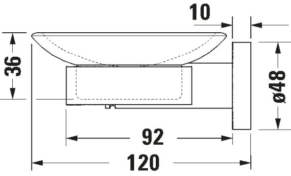 Duravit 99181000 - Suport pentru săpun montat pe perete D-CODE, dreapta, crom lucios