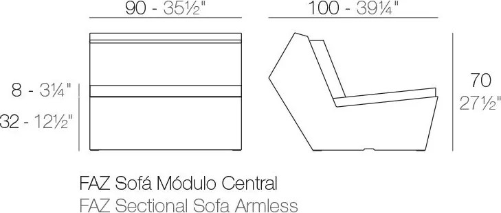 Canapea modulara FAZ Modul Central