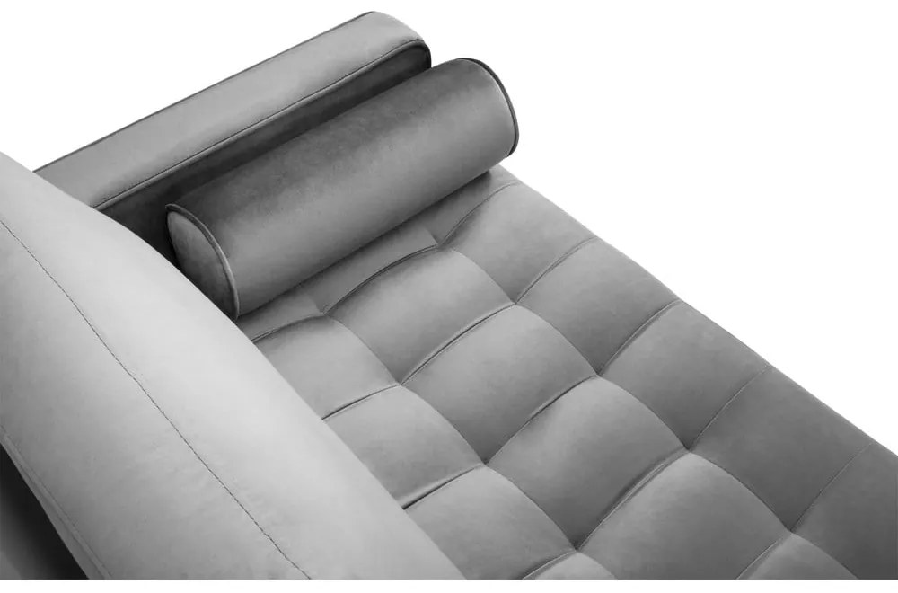 Canapea din catifea Milo Casa Santo, 174 cm, gri deschis