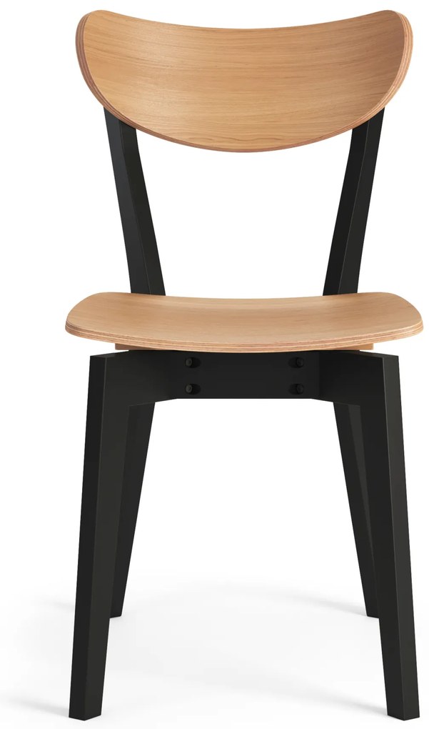 MAZZONI EXPORT ROXY Stejar natural/cadru negru - SCAUN DE LEMN PENTRU SALON SUFRAGERIE BUCĂTĂRIE RETRO