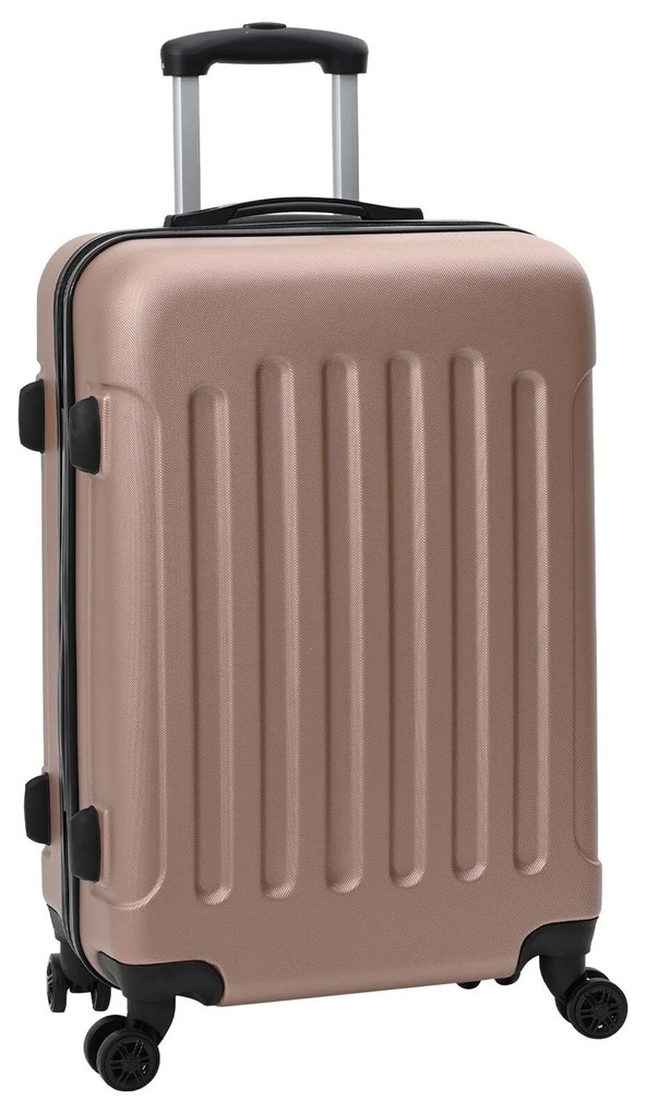 vidaXL Set de Valize 3 pcs roz auriu 50 x 31 x 78 cm Plastic ABS, Oțel