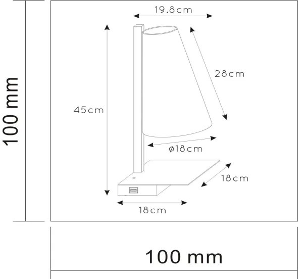 Lampă dimabilă de masă Lucide 30295/01/30 GREGORY 1xE27/60W/230V USB negru