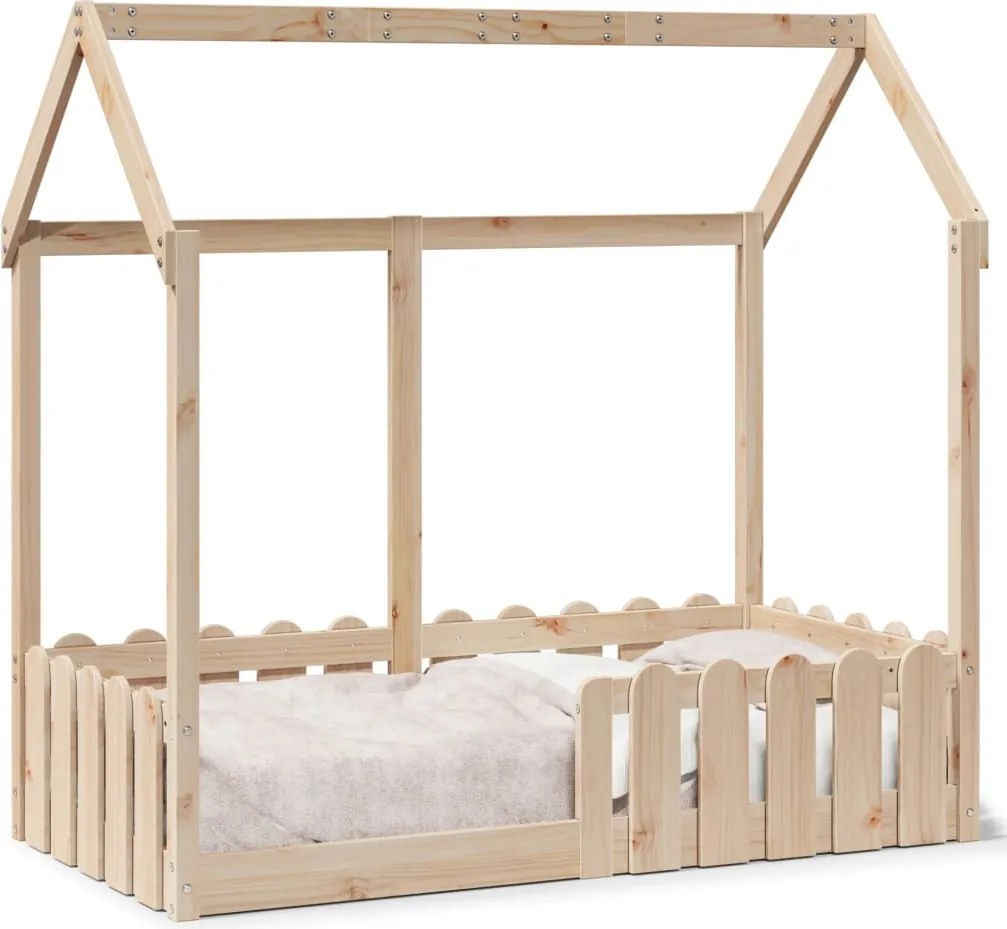vidaXL Cadru pat tip casă pentru copii, 70x140 cm, lemn masiv de pin