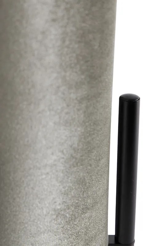 Lampă de masă design nuanță de velur negru taupe cu aur - Bogat