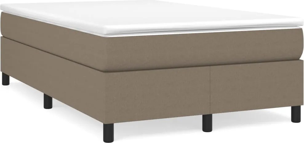 vidaXL Cadru de pat cu arcuri, gri taupe, 120x200 cm, textil