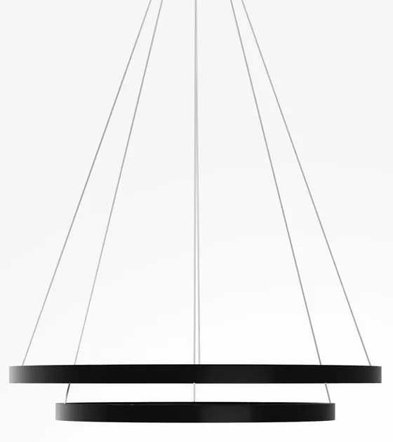 Lustra suspendata LED 2 inele negre Rim