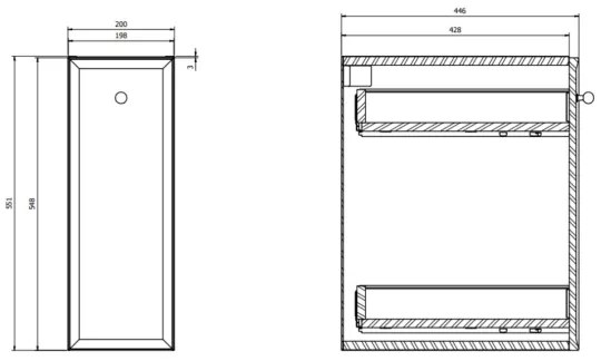 Cersanit S1022-006 - Dulap suspendat pentru baie MILLE 20x45 cm alb mat