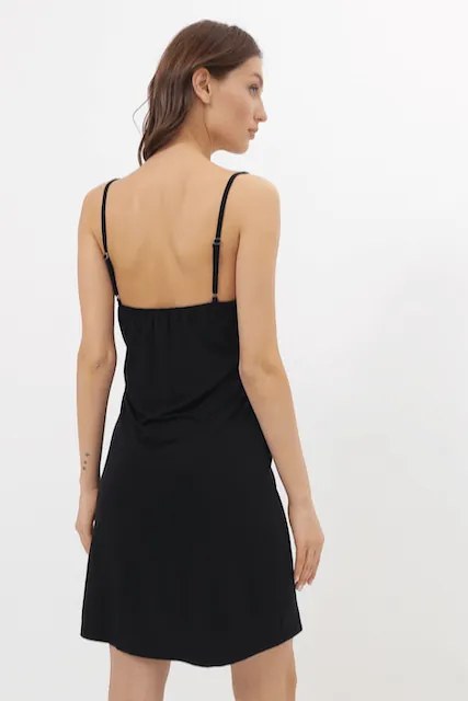 Cămașă de noapte cu halat pentru femei ERICA din bambus Negru / Black L