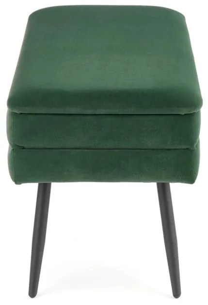 Banca dormitor Velva verde/negru - H37 cm