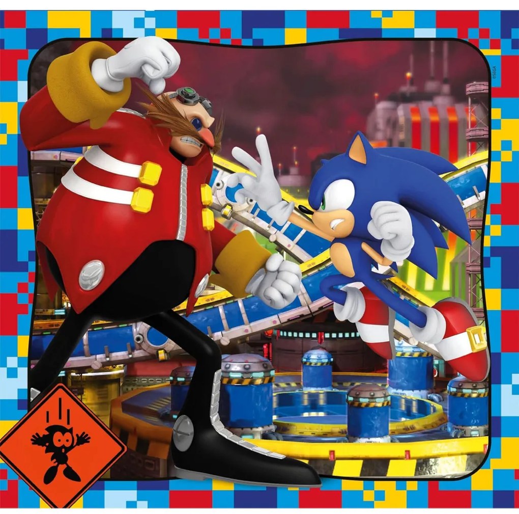 Sonic Ariciul Doctor Eggman Puzzle Clementoni 3x48 piese