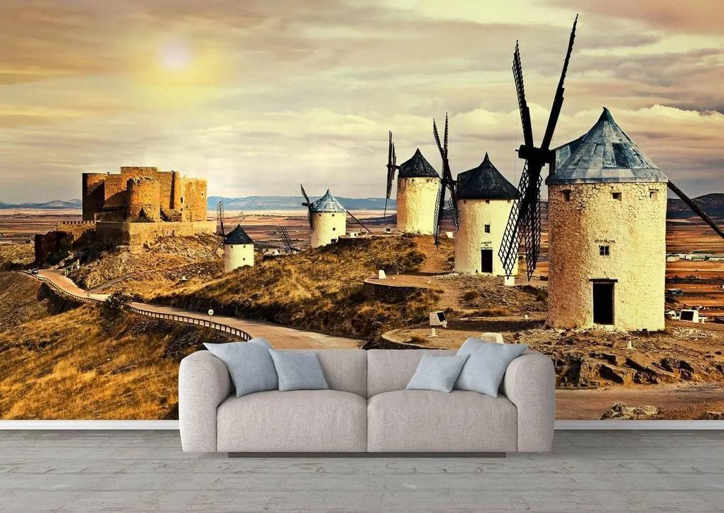 Fototapet. Itinerar Cervantes - Don Quijote De La Mancha si Morile de Vant.  Art.060053