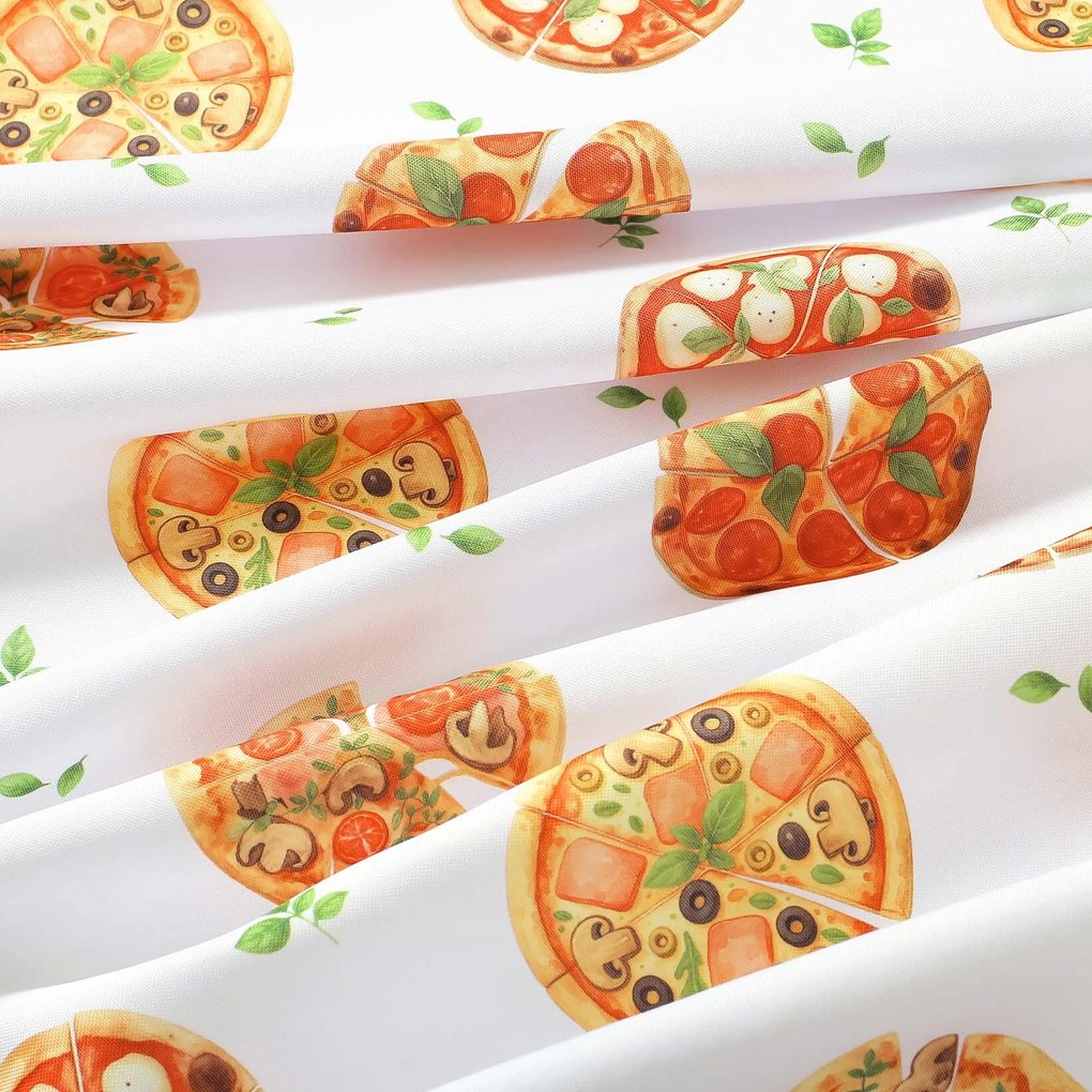 Goldea față de masă teflonată - pizza delicioasă - ovală 140 x 220 cm