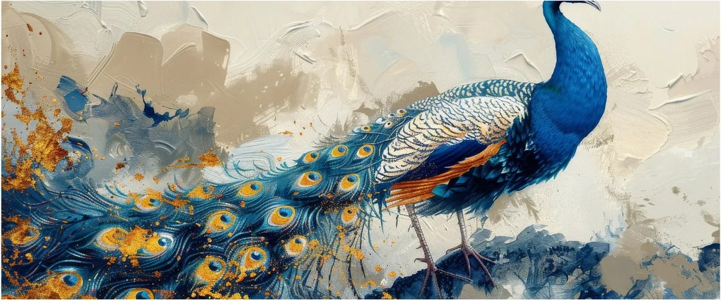 Tablou - Peacock, pictură (120x50 cm)
