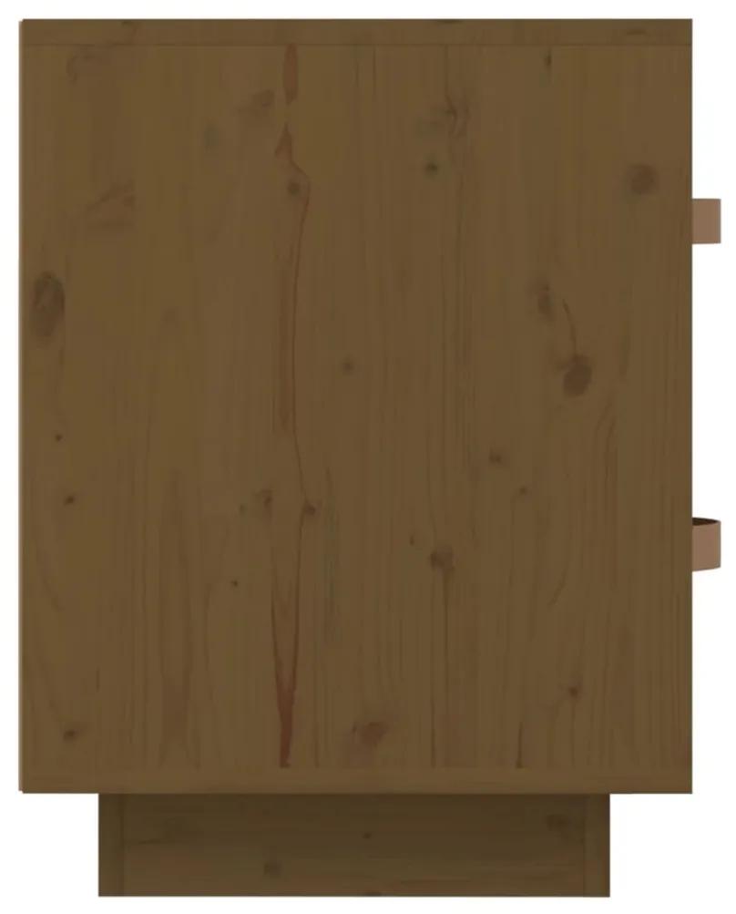 Noptiere, 2 buc., maro miere, 40x34x45 cm, lemn masiv de pin 2, maro miere