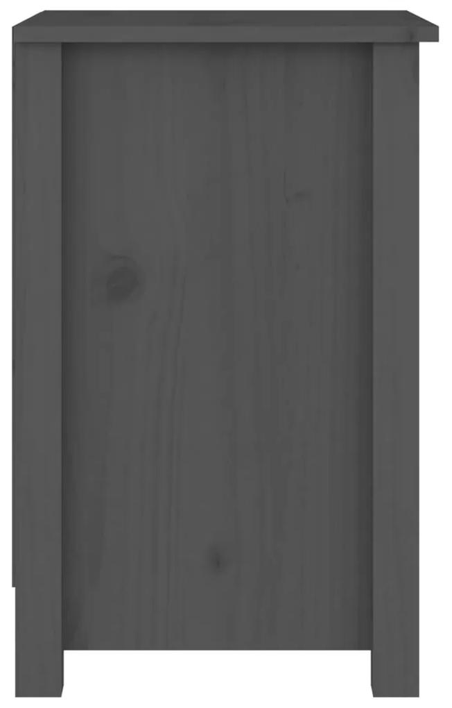 Noptiere, 2 buc., gri, 40x35x55 cm, lemn masiv de pin 2, Gri