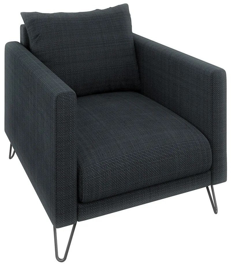 Fotoliu gri închis cu tapițerie din chenille Freya – Ropez
