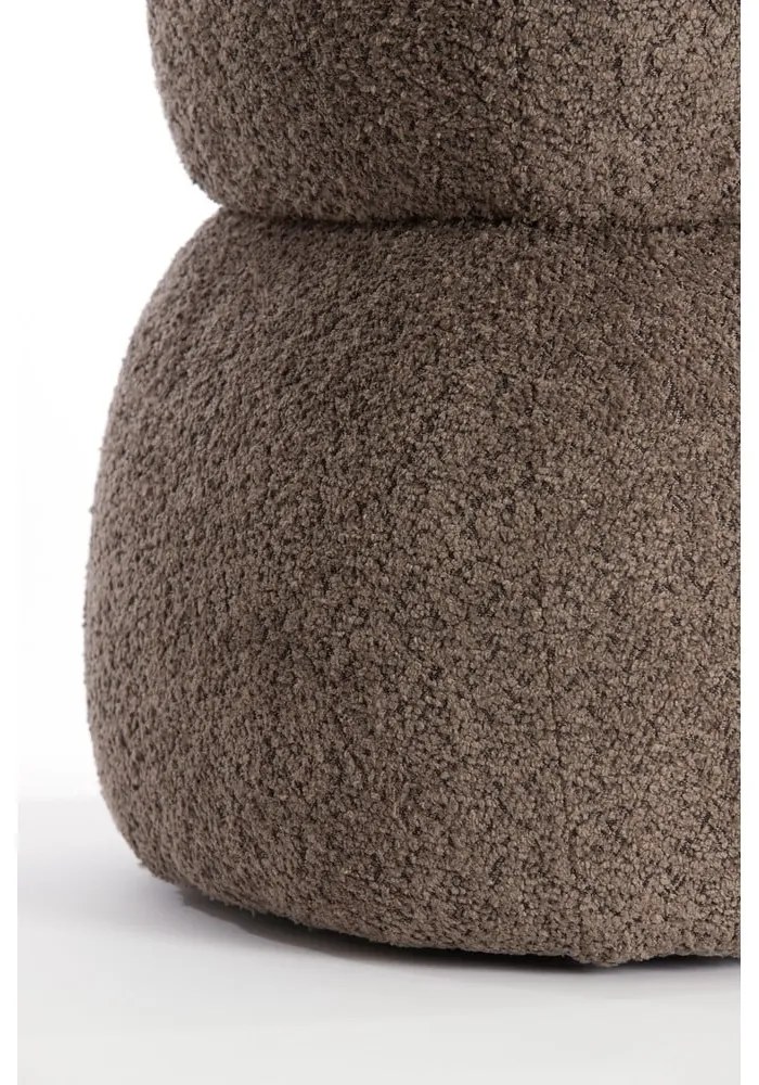 Taburet maro cu tapițerie din stofă bouclé Leyla – Light &amp; Living