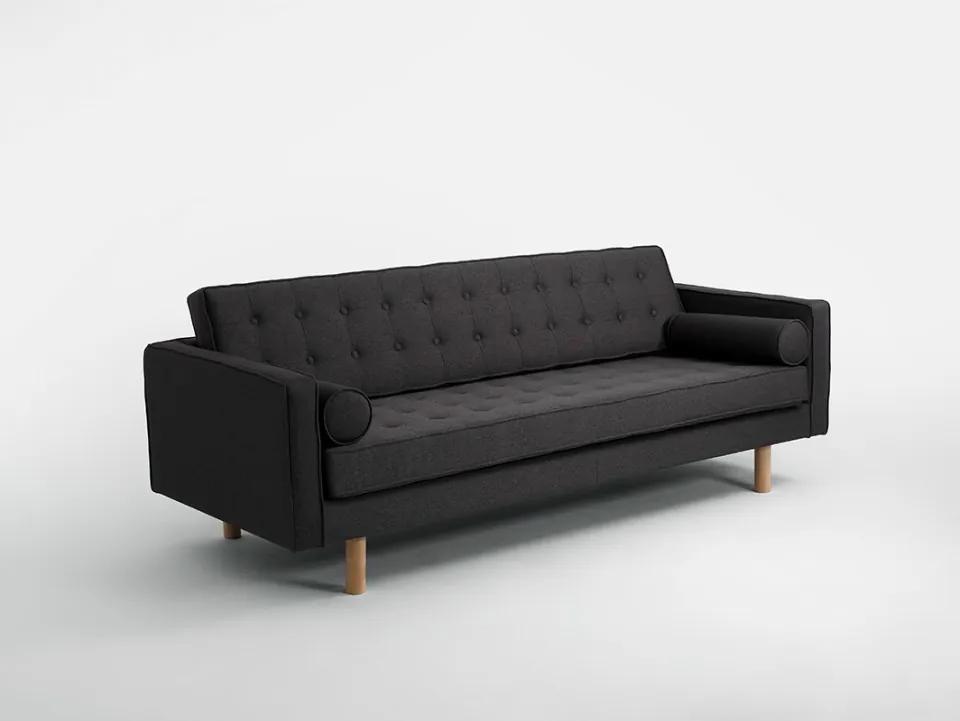 Canapea neagra din material textil 3 locuri Topic Custom Form