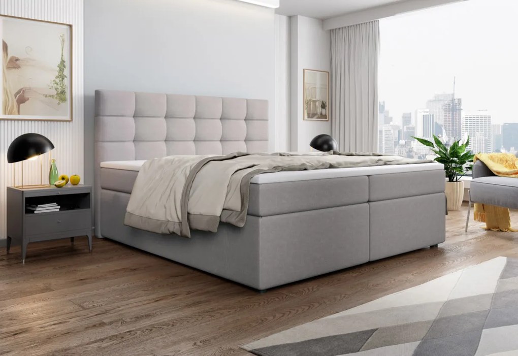 Expedo Pat tapitat boxspring SALMA + topper, 180x200, inari 87