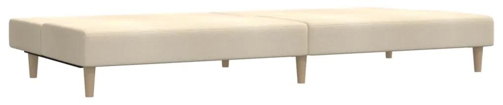 Canapea extensibila cu 2 locuri, crem, textil Crem, Fara suport de picioare