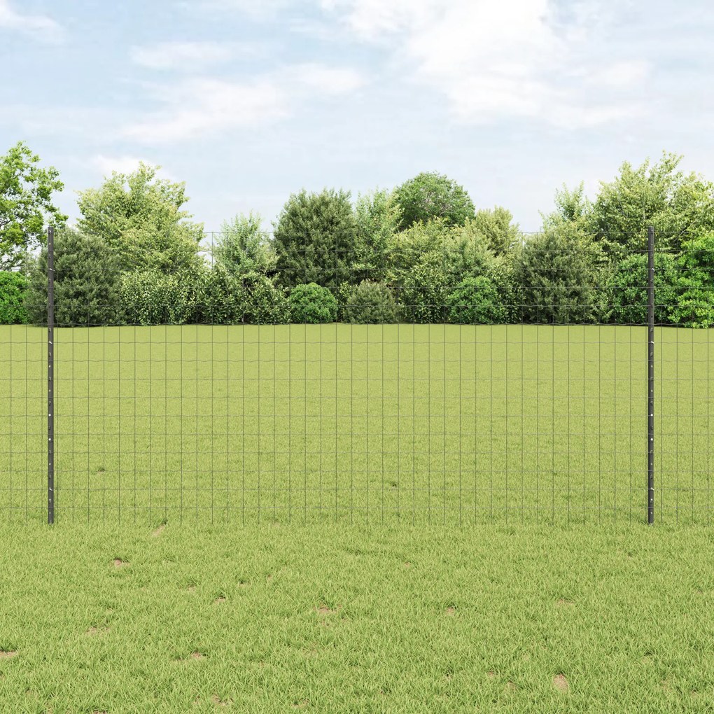 vidaXL Set de Gard de Grădină Gri 1.2 x 25 m Oțel Vopsit Electrostatic