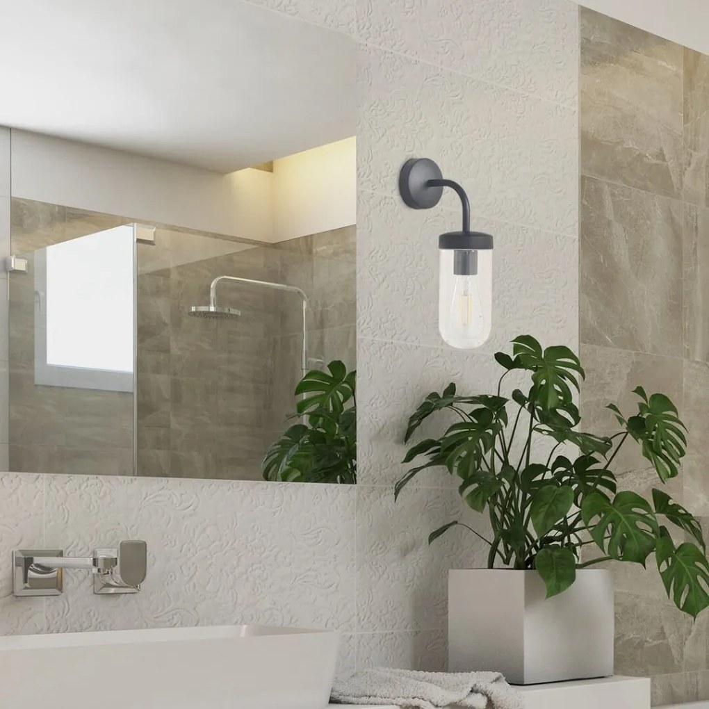 Aplica de perete pentru baie design modern Yago IP44 negru