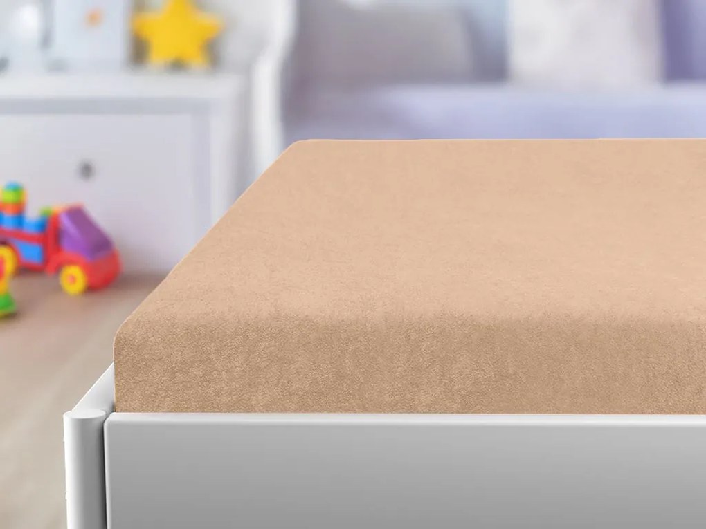 Cearsaf Frotir pentru patut copii cu elastic Caisa 60x120 cm