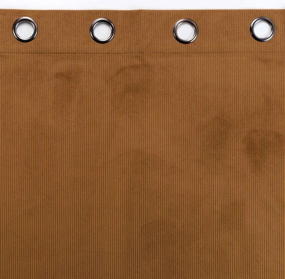 Draperie maro din catifea reiată 140x260 cm Casual – douceur d'intérieur