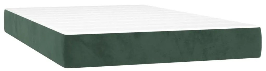 4016615 vidaXL Saltea de pat cu arcuri, verde închis, 120x220x20 cm, catifea