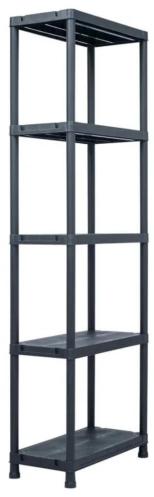 vidaXL Raft de depozitare, negru, 60 x 30 x 180 cm, plastic, 125 kg