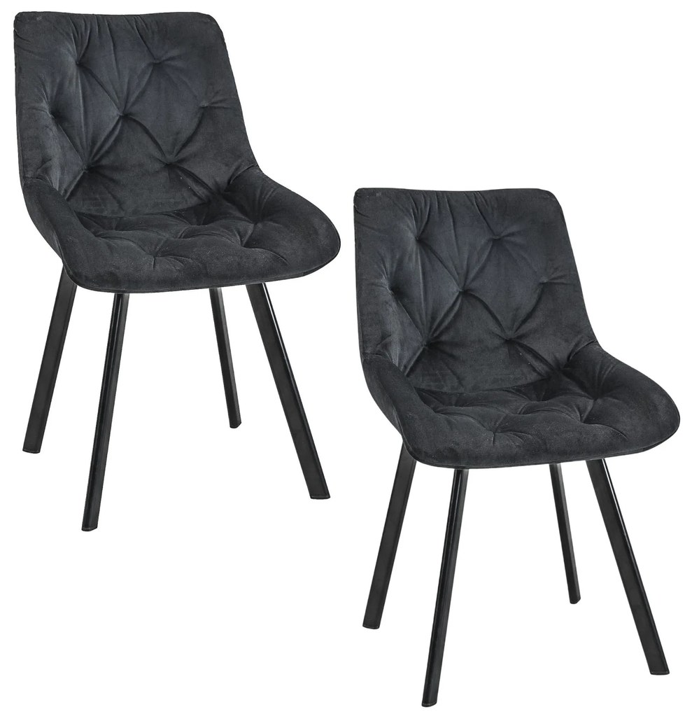 Set 2 buc scaune sufragerie Cajon (negru). 1117277