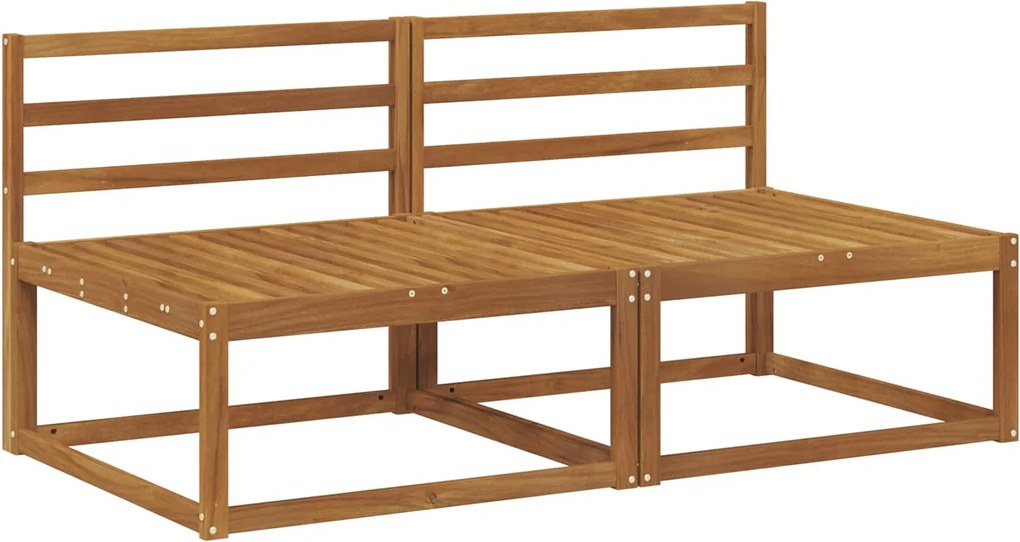vidaXL 2 Bucată Canapea Medie pentru Exterior Lemn Solid de Acacia