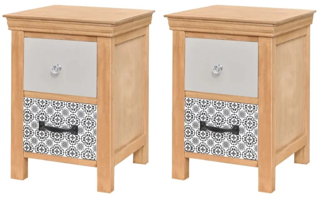 243160 vidaXL Noptiere din lemn masiv 34x34x46 cm, 2 buc.