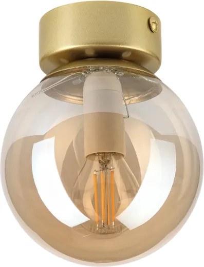 Plafonieră ELIAS 1xE14/5W/230V Ø 13 cm auriu/bej fumuriu