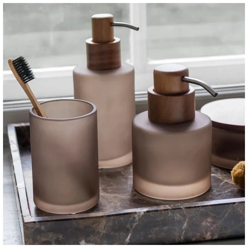 Suport pentru periuța de dinți maro din sticlă Modest – Mette Ditmer Denmark