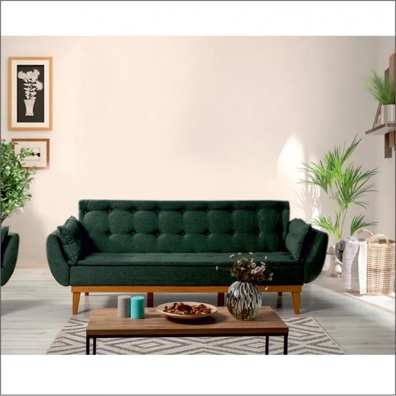 Canapea cu 3 Locuri Fiona - Green 217 X 80 X 82
