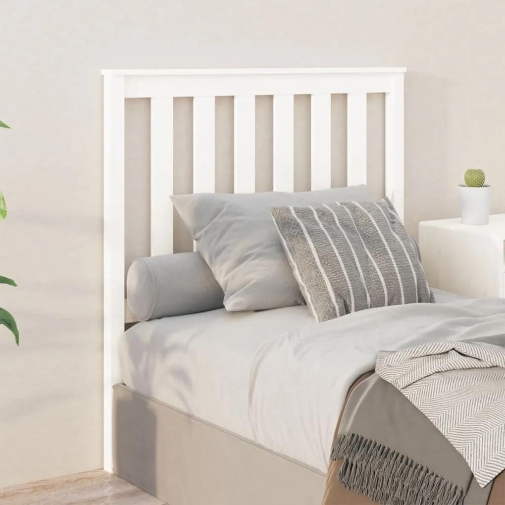Tablie de pat, alb, 96x6x101 cm, lemn masiv de pin Alb, 96 x 6 x 101 cm, 1