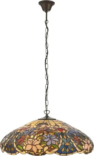 Endon 112193 - Candelabru suspendat pe lanț Tiffany SULLIVAN 3xE27/60W/230V ø 57 cm