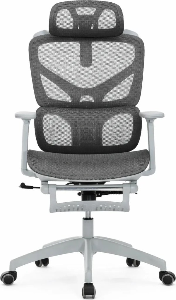 ORTHOFLEX Elite Mesh – Scaun Ergonomic, Suport Lombar Dinamic, Cotiere 3D, Tetieră Reglabilă, Suport Picioare, Full Mesh, Gri