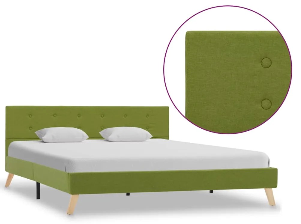 284832 vidaXL Cadru de pat, verde, 160 x 200 cm, material textil