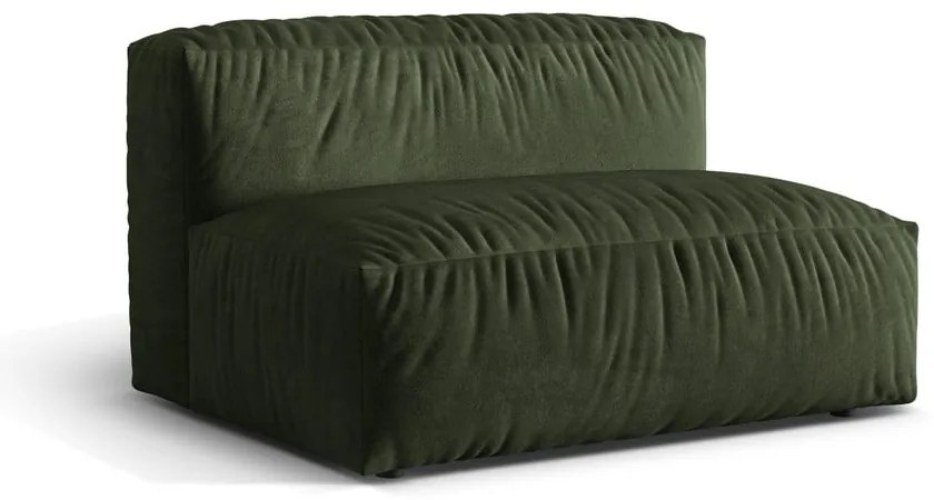 Modul pentru canapea modulară verde cu tapițerie din catifea (de mijloc) Martina – Micadoni