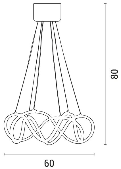 Lustră LED pe cablu LED/54W/230V 3000/4000/6000K auriu