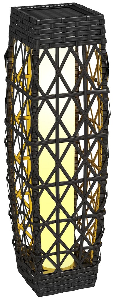 Outsunny Lampă Solară de Grădină cu Iluminare LED și Aprindere Automată, 20x20x68 cm, Gri | Aosom Romania