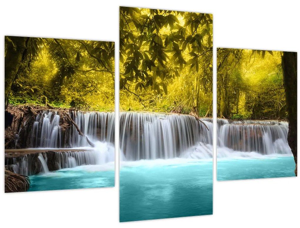 Tablou - Cascadă, cu culori strălucitoare (90x60 cm)