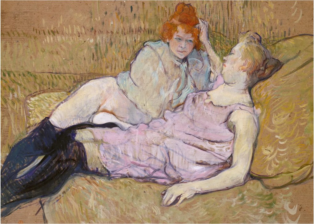 Tablou pe sticlă - Henri de Toulouse-Lautrec, The Sofa, reproducere (70x50 cm)