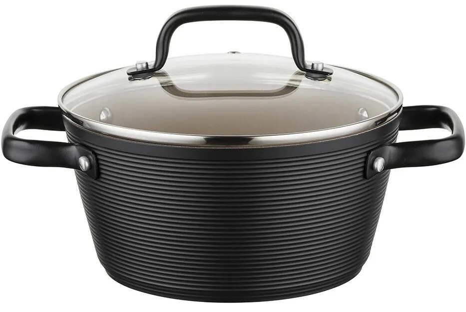 Florina Oală din aluminiu Carina Black 2,2 l, 20 cm, diam. 20 cm