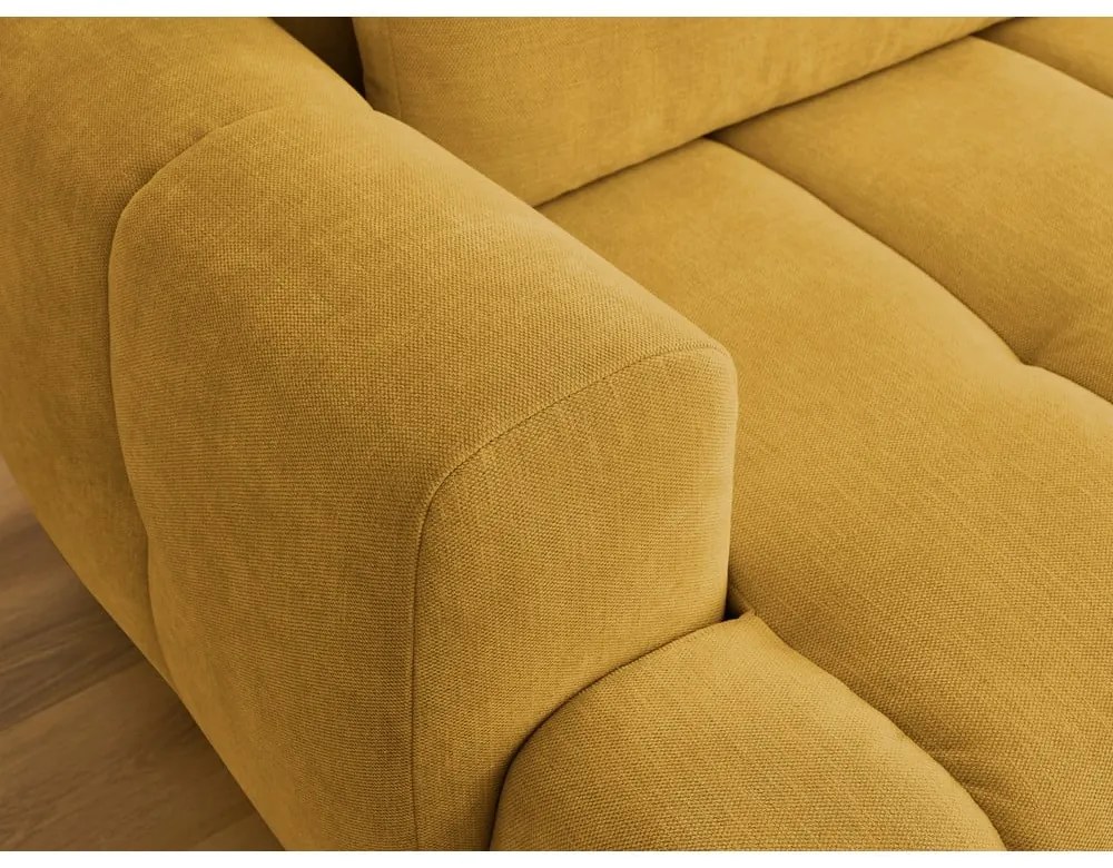 Colțar galben muștar extensibil/cu spațiu de depozitare (cu colț pe partea dreaptă/cu șezlong) Fuji – Bobochic Paris