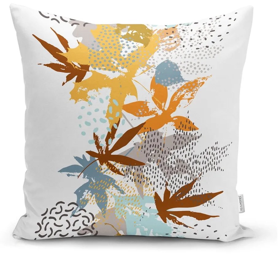 Set 4 fețe de pernă decorative Minimalist Cushion Covers Autumn Leaves, 45 x 45 cm